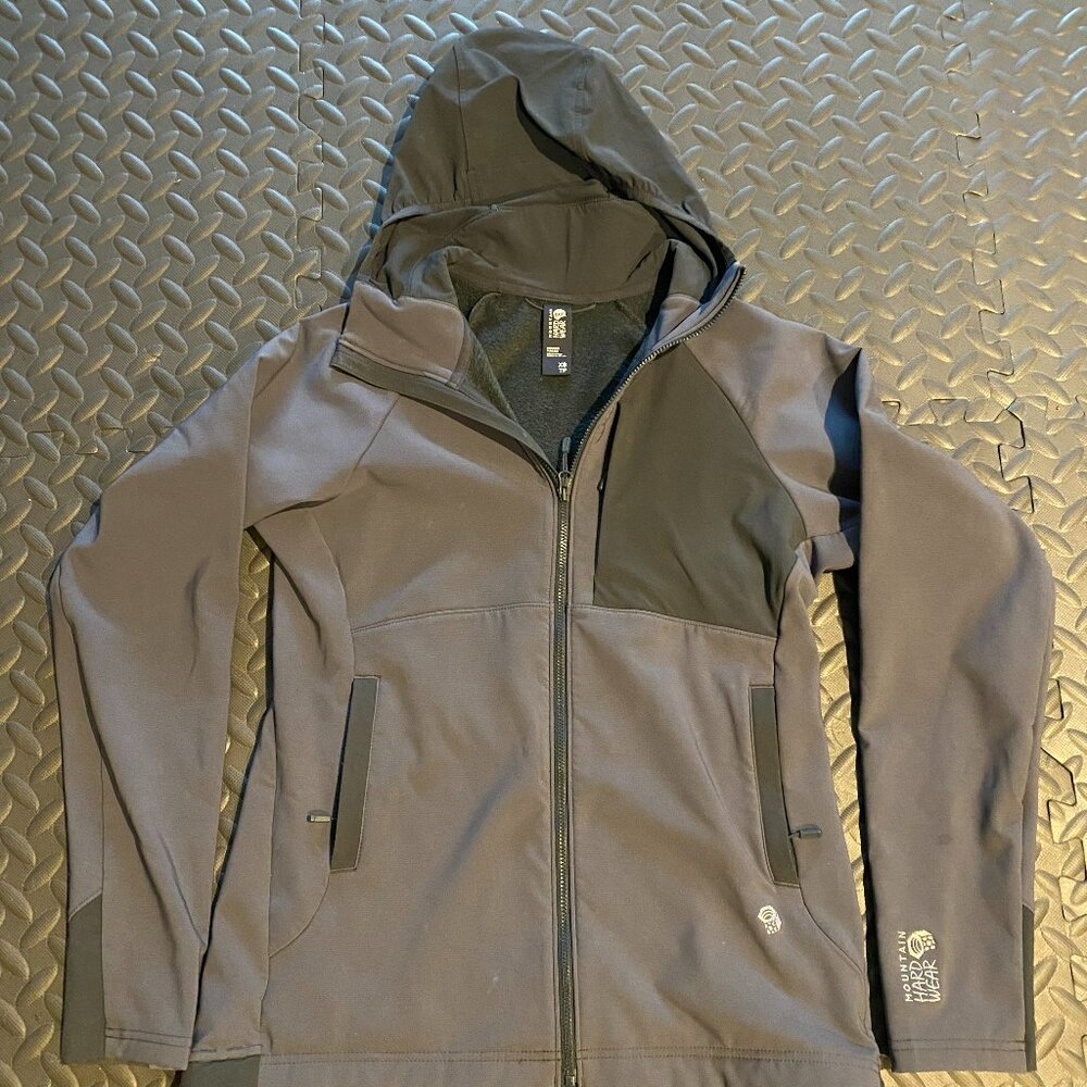 BRAND NEW Mountain Hardware Jacket - fleece-lined shell w/hood, XS, Grey